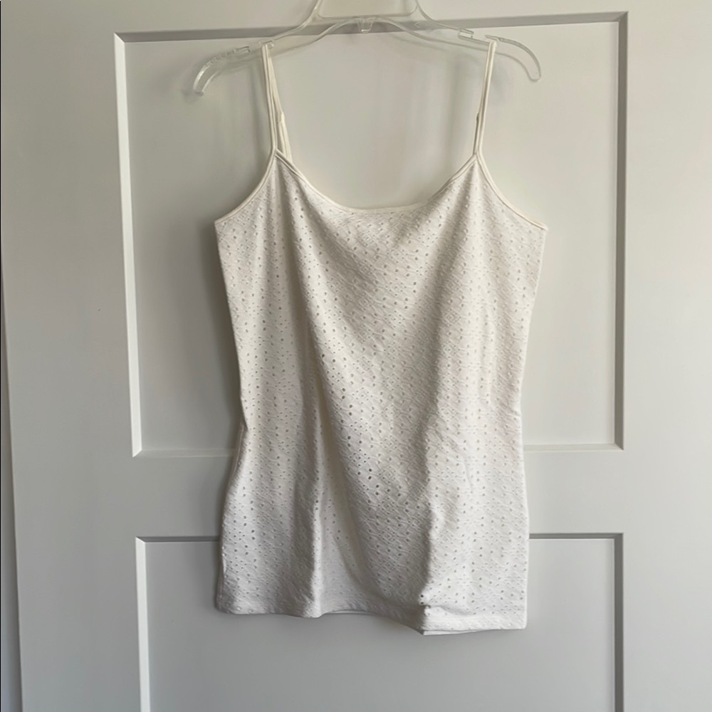 Elegant White Eyelet Women's Top